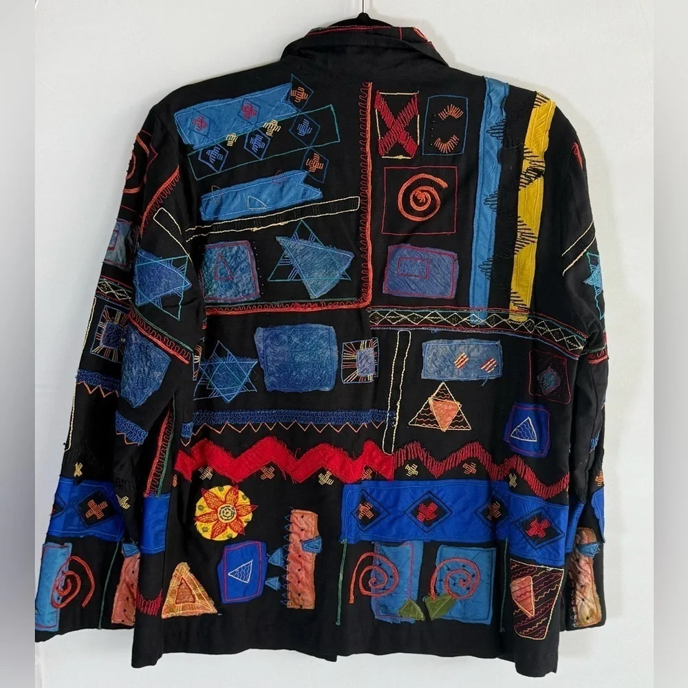 Vintage Chico’s embroidered patchwork blazer • Women’s Chico’s size 1 - Picture 3 of 7